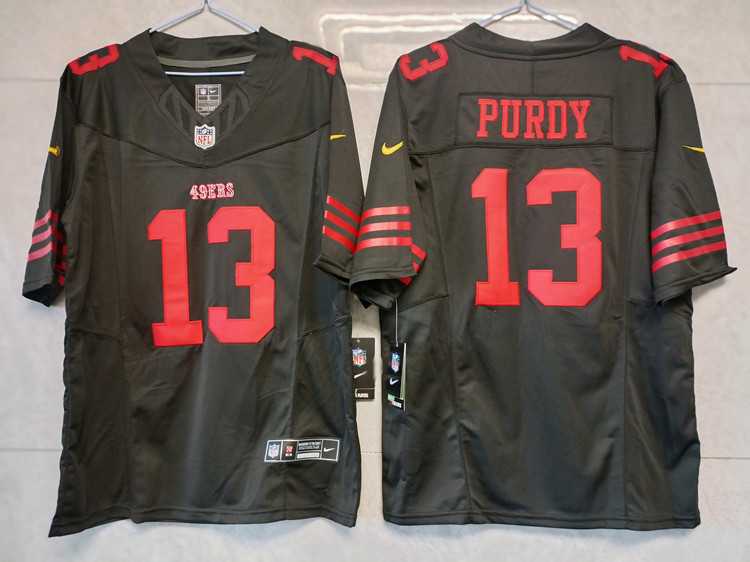 Mens San Francisco 49ers #13 Brock Purdy Black 2023 F.U.S.E. Vapor Untouchable Limited Stitched Football Jersey